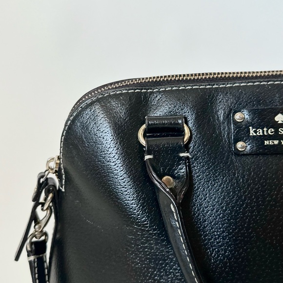 KATE SPADE NEW YORK Wellesley Leather Satchel Purse Crossbody/Black~Orig.$335! - Picture 11 of 17